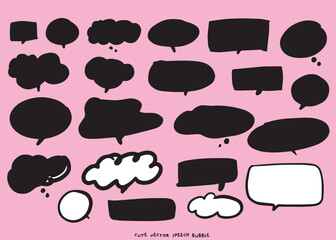 Cute vector speech bubble colorful set,Hand drawn set of speech bubbles with handwritten for book ,card, business, poster design. Vector illustration design for fashion fabrics,cute doodle