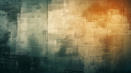 Obraz premium Abstract Teal and Warm Orange Grunge Textured Minimalist Background