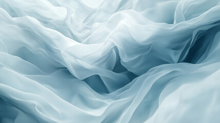 Obraz premium Abstract Flowing Light Blue Fabric Layers Soothing and Ethereal Design