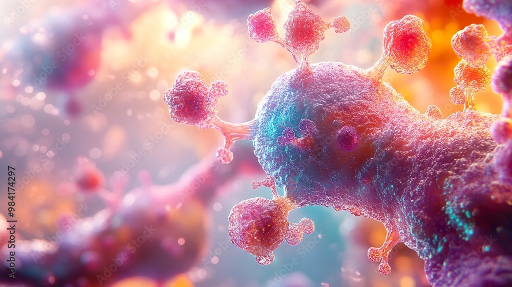 Wall mural microscopic view of a virus: a detailed 3d rendering