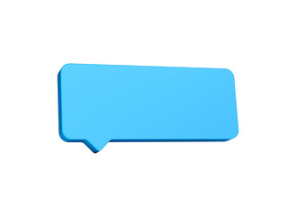 3d Simple Blue Message Box Icon, 3d Shiny Blue Chat Box Icon On White Background, 3d illustration
