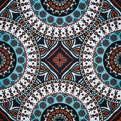 Arrière plan coloré avec motif graphique floral mandala coloriage