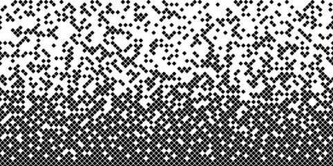 Geometric pattern of black figures on a white background.Seamless in one direction.Option with an Average fade out.Scale method.Rounded rectangles