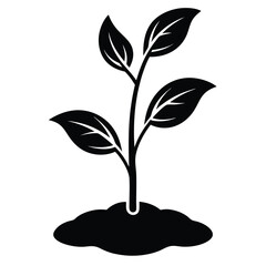 small-plant-is-breaking vector silhouette