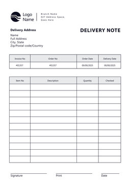 Free Delivery Note Template