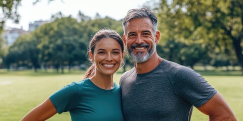 Obraz premium Health-Conscious Couple in Park