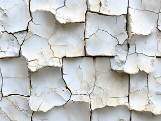 Obraz premium Crisp white cracked texture showcasing the beauty of aging surfaces and natural wear, perfect for artistic and design projects.