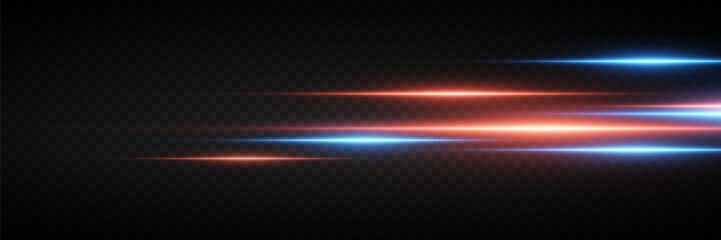 Fototapeta premium Glowing stripes of light. Light lines and flash of rays. On a transparent background.