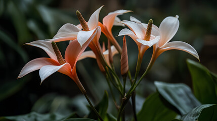 Obraz premium Delicate White and Peach Flowers in Bloom