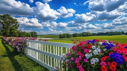 flowers and fence
