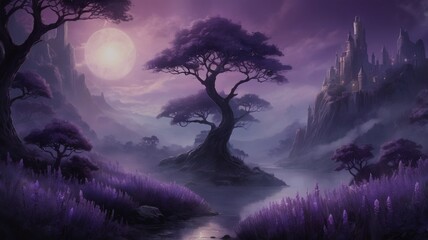 Fototapeta premium landscape with moon