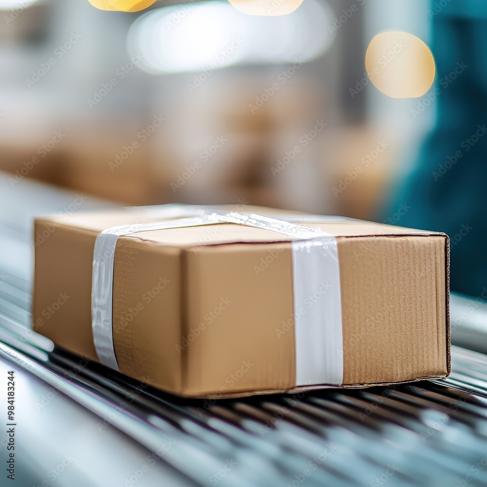 Poster a close-up of a product being packaged for return, symbolizing reverse logistics.