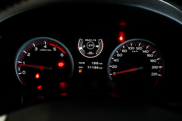 car​ instrument panel, car​ speed motor of​ night, car​ dashboard​ modern​ automobile...