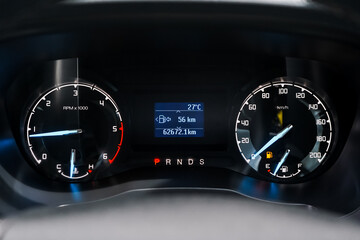 car​ instrument panel, car​ speed motor of​ night, car​ dashboard​ modern​ automobile...