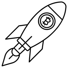 Obraz premium Rocket with the Bitcoin logo