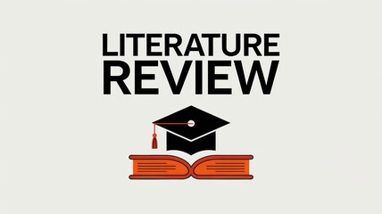 Literature Review Concept with Graduation Cap and Book