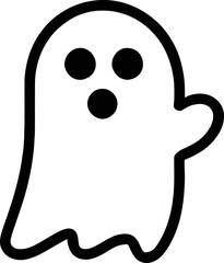  Simple Black and White Ghost Icon Illustration