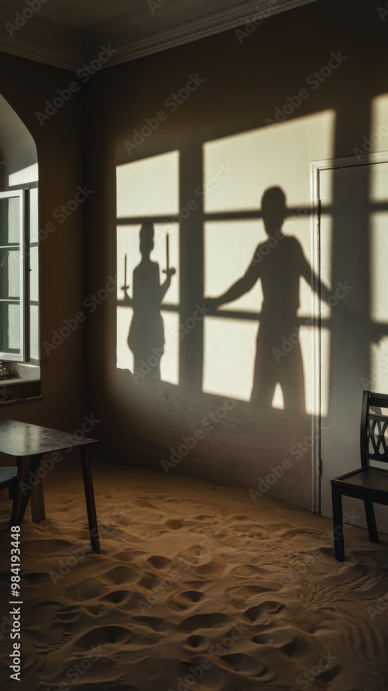 Poster Shadows Cast in a Sunlit Room