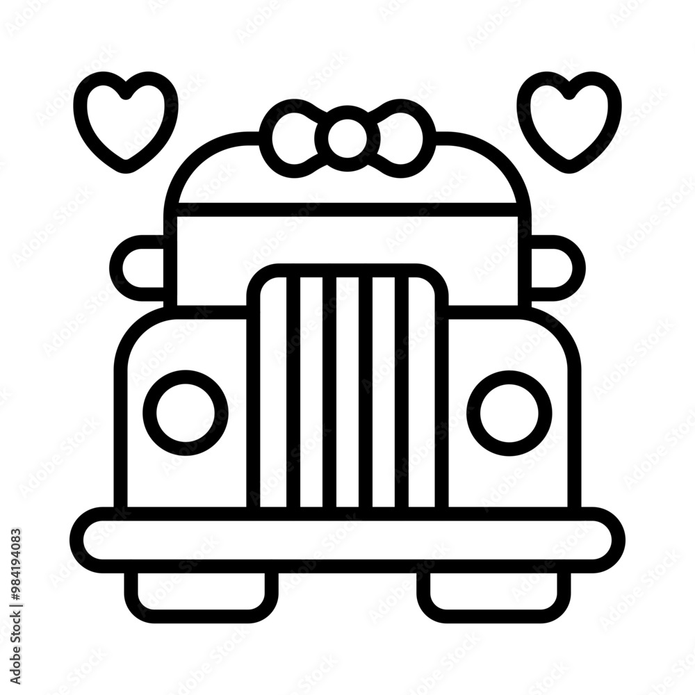 Canvas Prints wedding car line icon