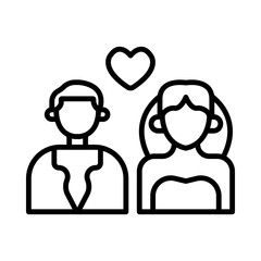 Wedding Couple line icon