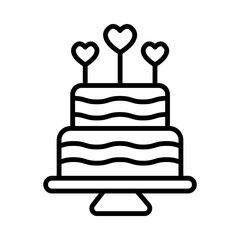 Wedding Cake Topper line icon