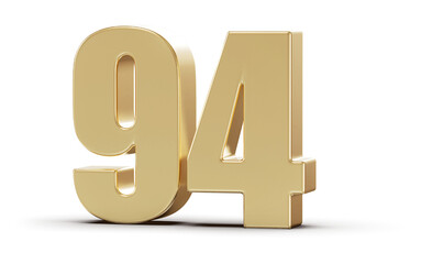 Golden 3D Number 94