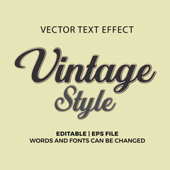 Vintage Style 3d Text Effect Editable Eps vector 