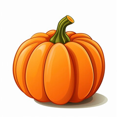 Obraz premium Thanksgiving pumpkin isolated on white background. Cartoon illustration.
