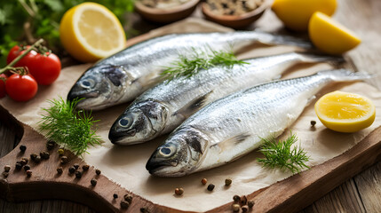 Herring fish Menu concept serving commercial advertising photo