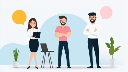 Team Collaboration in Modern Office Setting