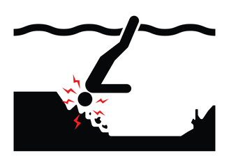 Warning Sign for Hazardous Water Dive Area