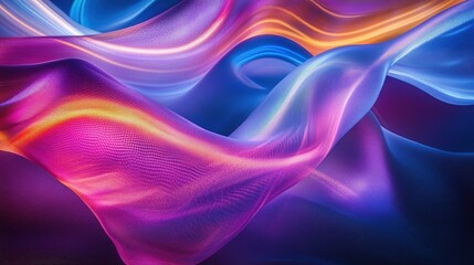 Fototapeta premium Abstract waves of vibrant colors creating a dynamic and fluid visual experience.