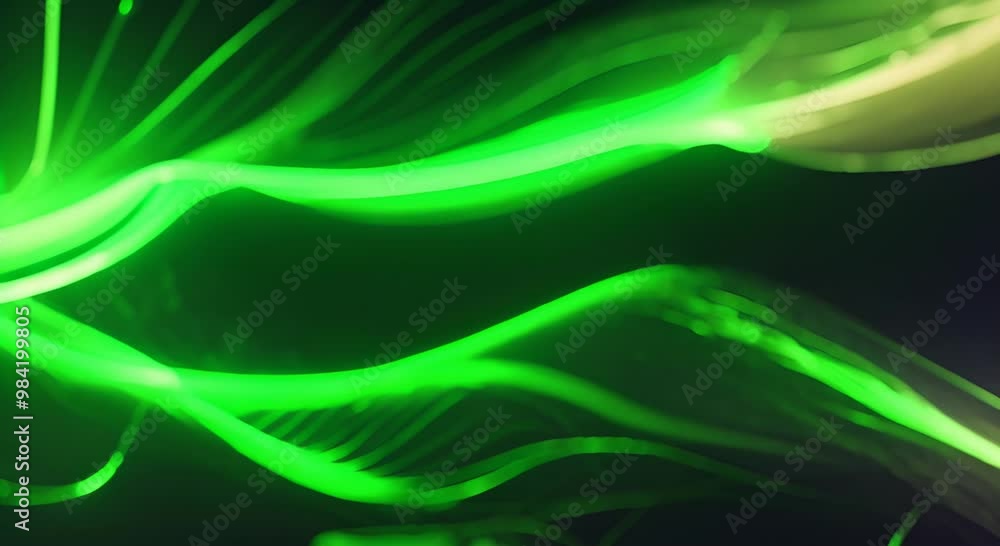Poster luminescent green data streams 4k animation