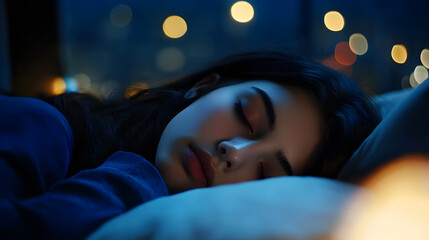 Woman suffer from insomnia can't sleep at night awaken from stress mental health problem