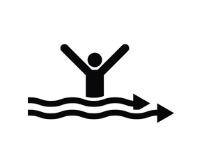 Joyful Person Swimming in Water with Raised Arms
