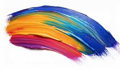 80s colors oil brush stroke on white background