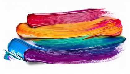 80s colors oil brush stroke on white background
