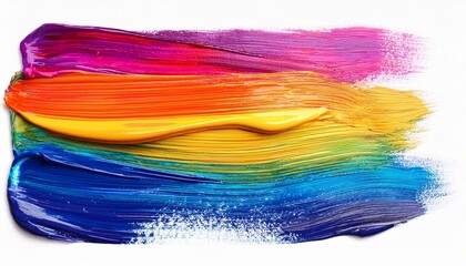 80s colors oil brush stroke on white background