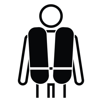 black life vest person icon clip art preview