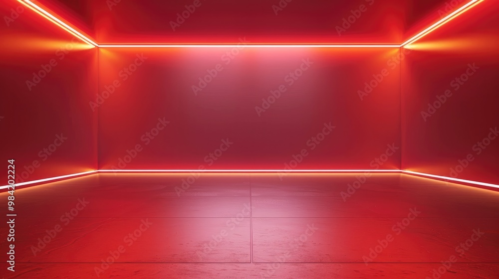 Aufkleber red background, a red gradient light strip at the top of the screen, a simple and clean design. gene