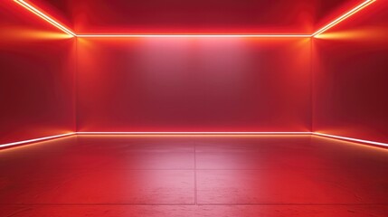 Red background, a red gradient light strip at the top of the screen, a simple and clean design. Generative AI.
