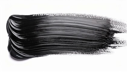 piano black oil brush stroke on white background