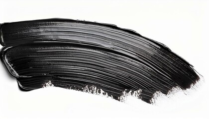 piano black oil brush stroke on white background