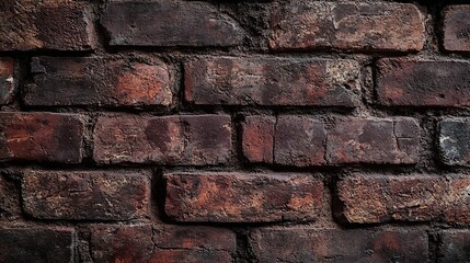 Naklejka premium A close-up view of a textured brick wall showcasing earthy tones and patterns.