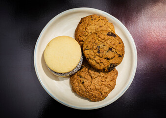chocolate cookies on plate