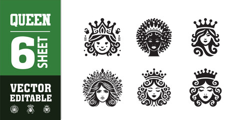 Doodle crowns. Line art king or queen crown sketch, fellow crowned heads tiara, beautiful diadem and luxurious decals vector illustration set. Royal head accessories linear collection