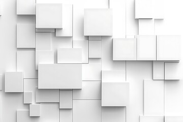Obraz premium Abstract white background with squares and geometric