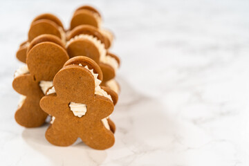 Handcrafted Gingerbread Cookie Sandwiches with Eggnog Buttercream