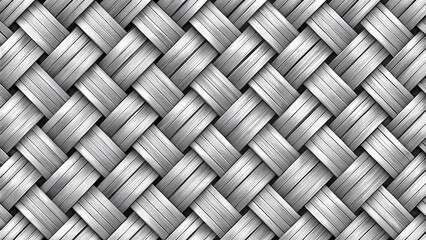 Interwoven cris cross metal fabric texture seamless blank white background. Abstract white background