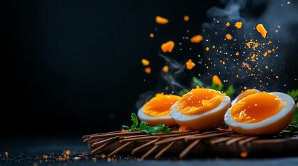 Thousandyear eggs China preserved eggs with a dark green yolk in Hong Kong